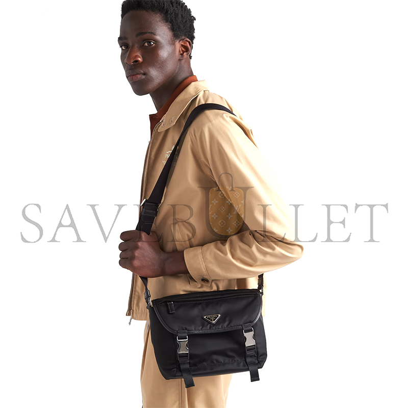 PRADA RE-NYLON AND SAFFIANO LEATHER SHOULDER BAG 2VD066 (22.5*18*10cm) PRADA RE-NYLON AND SAFFIANO LEATHER SHOULDER BAG 2VD066 (22.5*18*10cm)